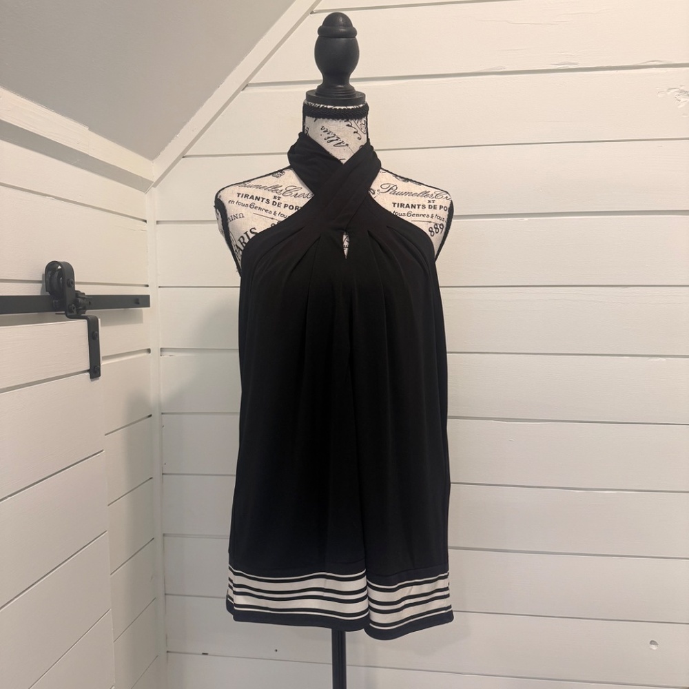 MICHAEL by Michael Kors Black Halter Top – Size Large – EUC